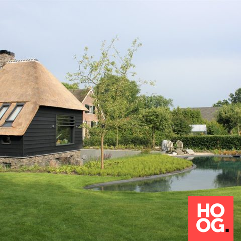 Garden with natural swimming pool in Soest