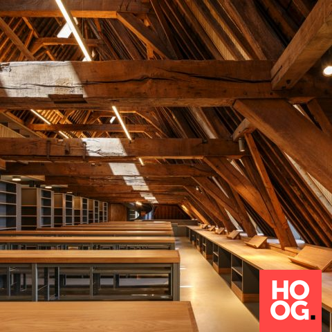 Oak roof trusses library Predikheren Mechelen